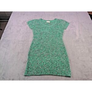 Bobbie Brooks Ladies Green Knit Sweater Dress M/M Short Sleeve Acrylic